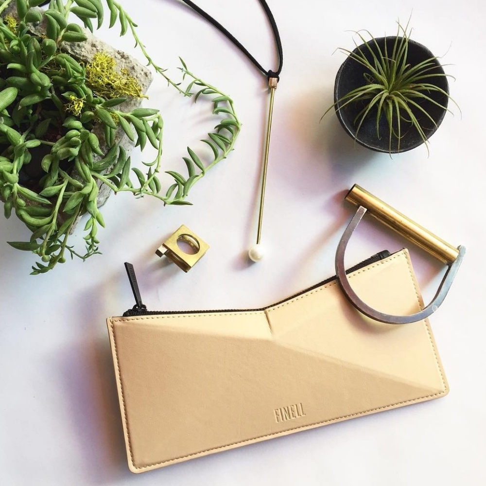 Finell VEN zippered pouch nude